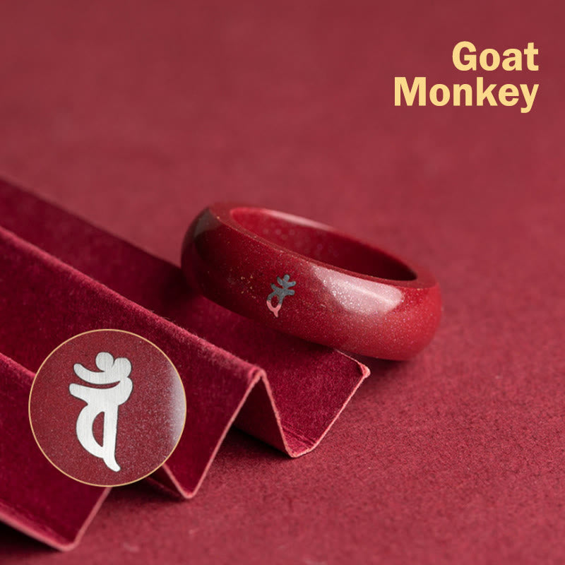 Wear FengShui Chinese Zodiac Year Of The Horse Cinnabar Blessing Ring
