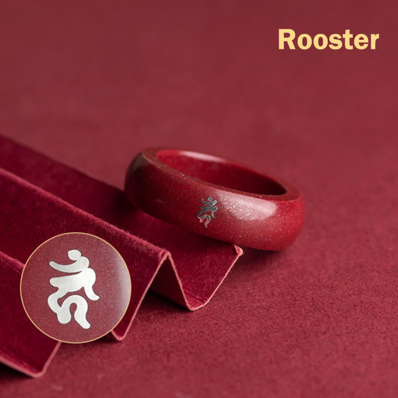 Wear FengShui Chinese Zodiac Year Of The Horse Cinnabar Blessing Ring
