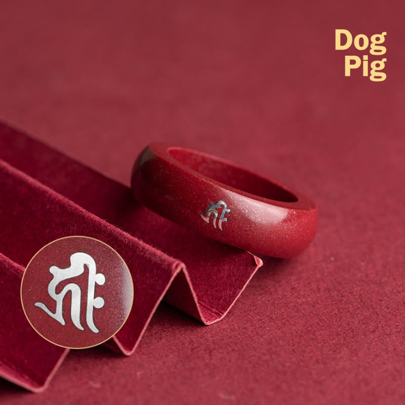Wear FengShui Chinese Zodiac Year Of The Horse Cinnabar Blessing Ring