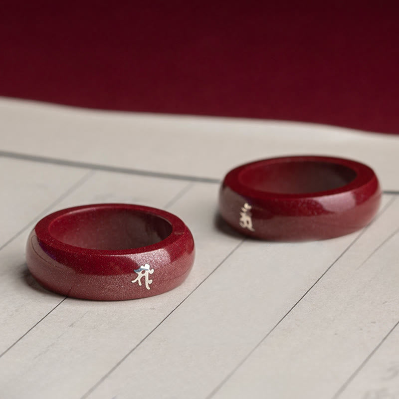 Wear FengShui Chinese Zodiac Year Of The Horse Cinnabar Blessing Ring