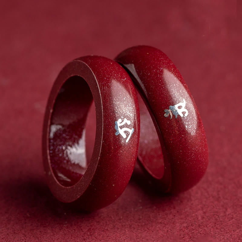 Wear FengShui Chinese Zodiac Year Of The Horse Cinnabar Blessing Ring