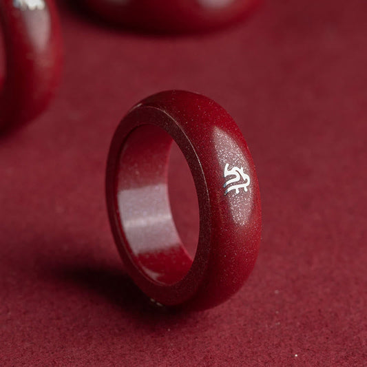 Wear FengShui Chinese Zodiac Year Of The Horse Cinnabar Blessing Ring