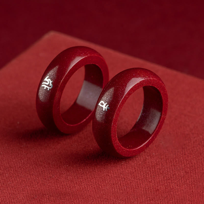 Wear FengShui Chinese Zodiac Year Of The Horse Cinnabar Blessing Ring