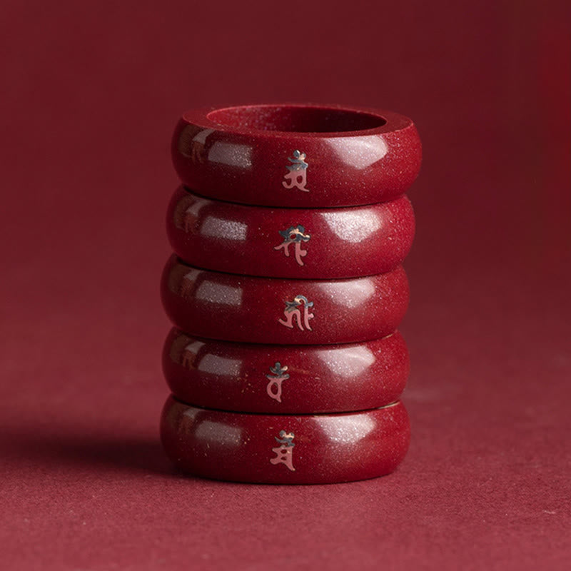 Wear FengShui Chinese Zodiac Year Of The Horse Cinnabar Blessing Ring