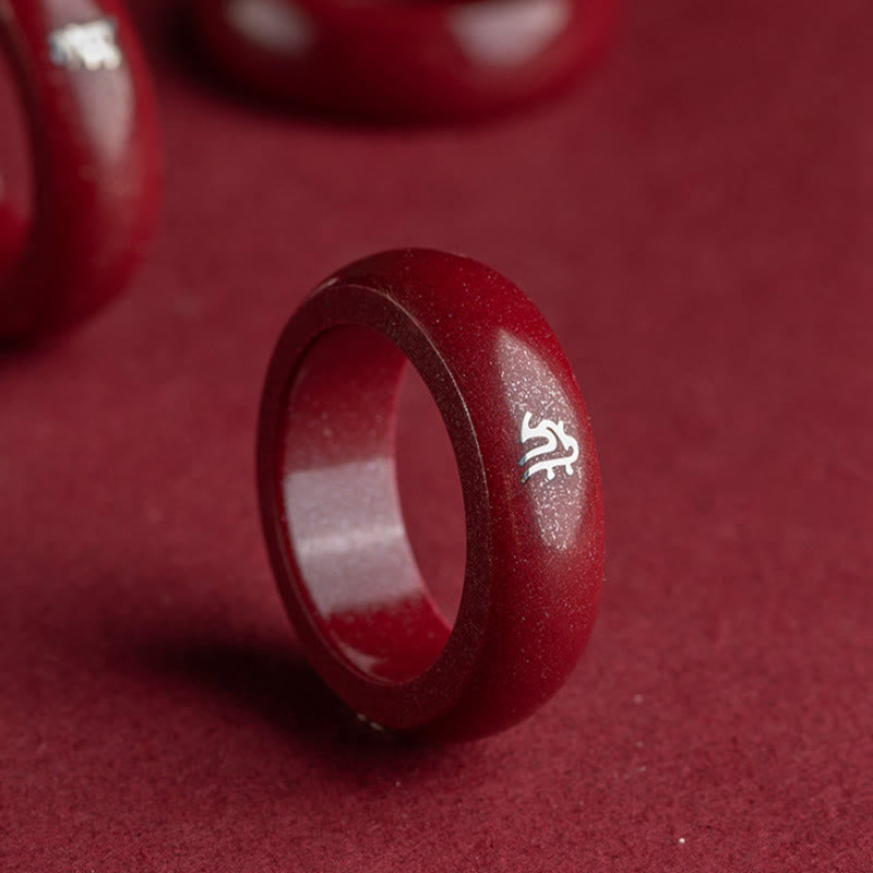 Wear FengShui Chinese Zodiac Year Of The Horse Cinnabar Blessing Ring