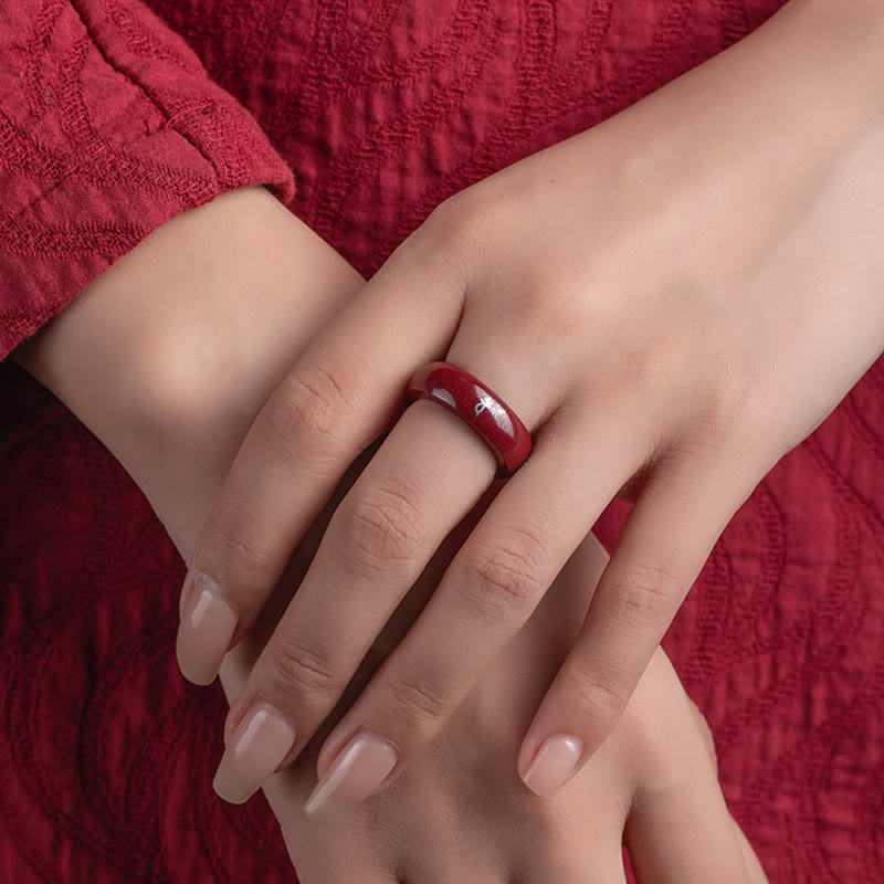 Wear FengShui Chinese Zodiac Year Of The Horse Cinnabar Blessing Ring