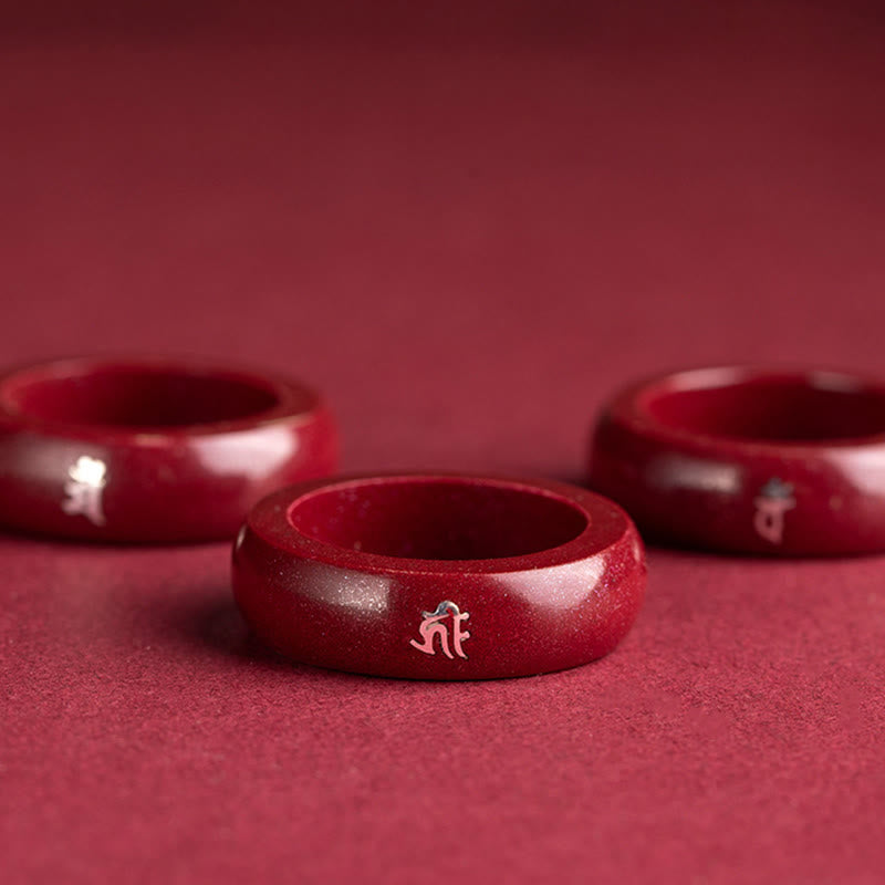 Wear FengShui Chinese Zodiac Year Of The Horse Cinnabar Blessing Ring