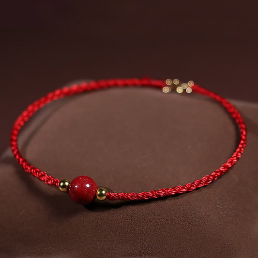 Wear FengShui Cinnabar Red String Blessing Keep Away Evil Spirits Bracelet