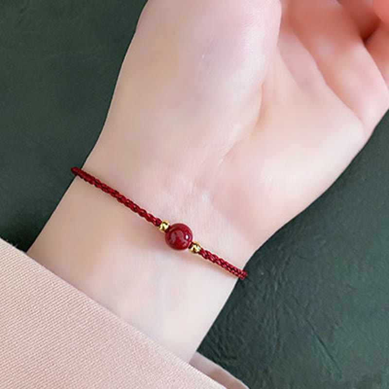 Wear FengShui Cinnabar Red String Blessing Keep Away Evil Spirits Bracelet