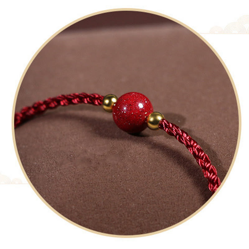 Wear FengShui Cinnabar Red String Blessing Keep Away Evil Spirits Bracelet