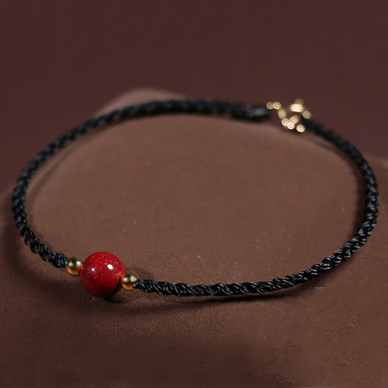 Wear FengShui Cinnabar Red String Blessing Keep Away Evil Spirits Bracelet