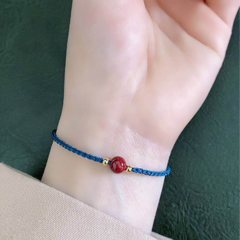 Wear FengShui Cinnabar Red String Blessing Keep Away Evil Spirits Bracelet