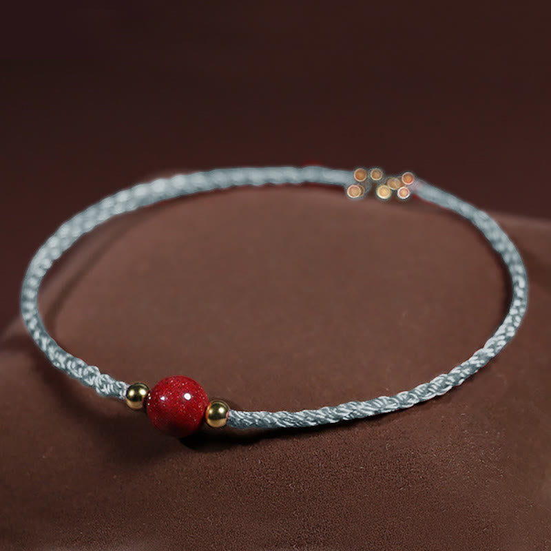 Wear FengShui Cinnabar Red String Blessing Keep Away Evil Spirits Bracelet