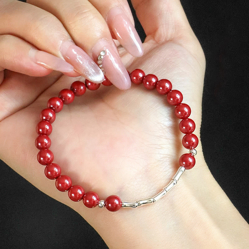 Wear FengShui Cinnabar 925 Sterling Silver Calm Concentration Bracelet