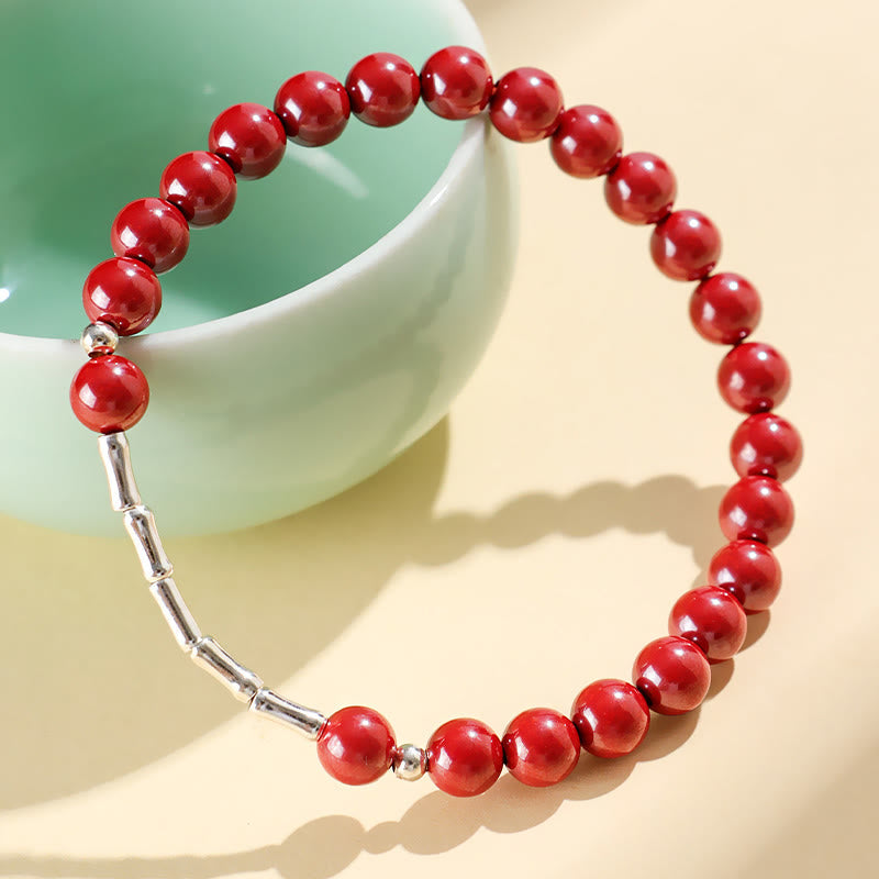 Wear FengShui Cinnabar 925 Sterling Silver Calm Concentration Bracelet