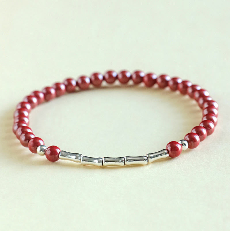 Wear FengShui Cinnabar 925 Sterling Silver Calm Concentration Bracelet