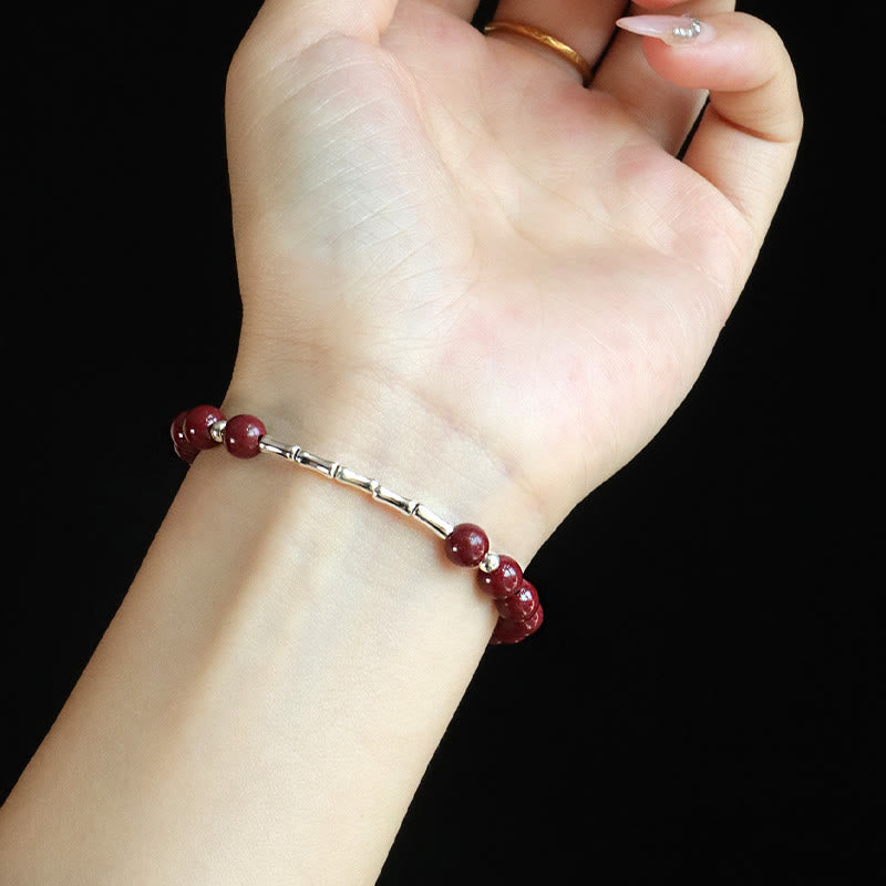 Wear FengShui Cinnabar 925 Sterling Silver Calm Concentration Bracelet