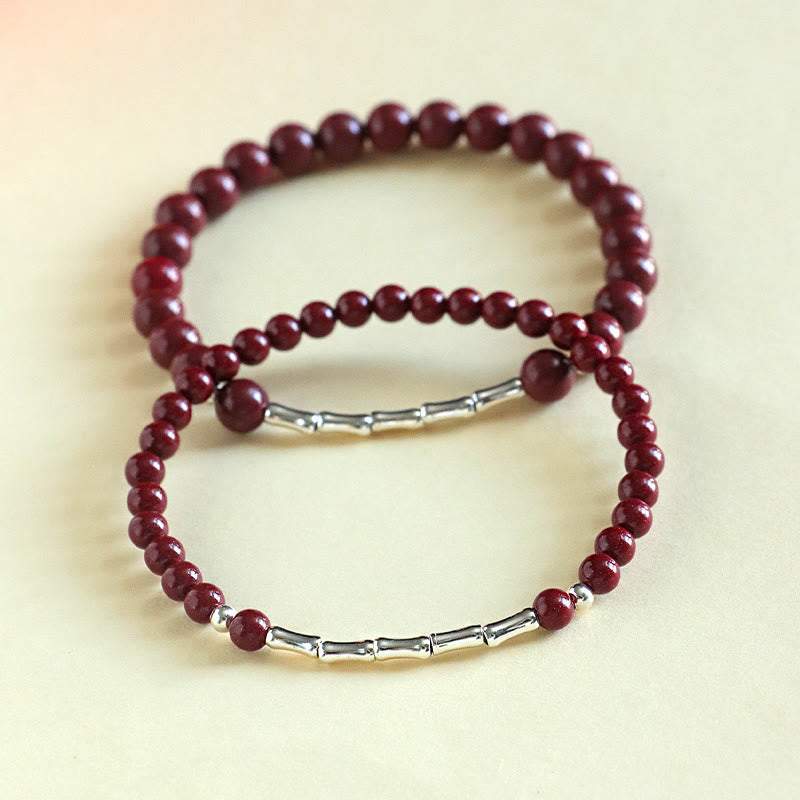 Wear FengShui Cinnabar 925 Sterling Silver Calm Concentration Bracelet
