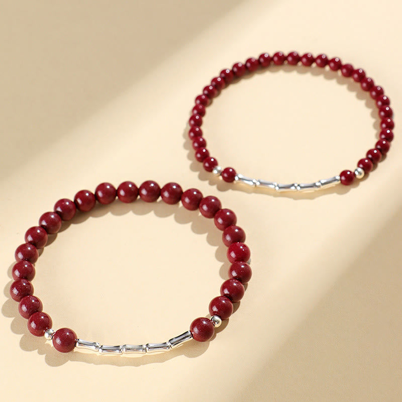 Wear FengShui Cinnabar 925 Sterling Silver Calm Concentration Bracelet