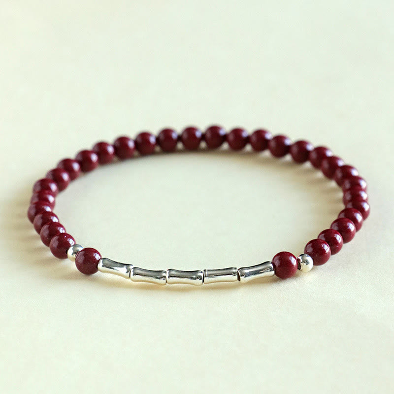 Wear FengShui Cinnabar 925 Sterling Silver Calm Concentration Bracelet