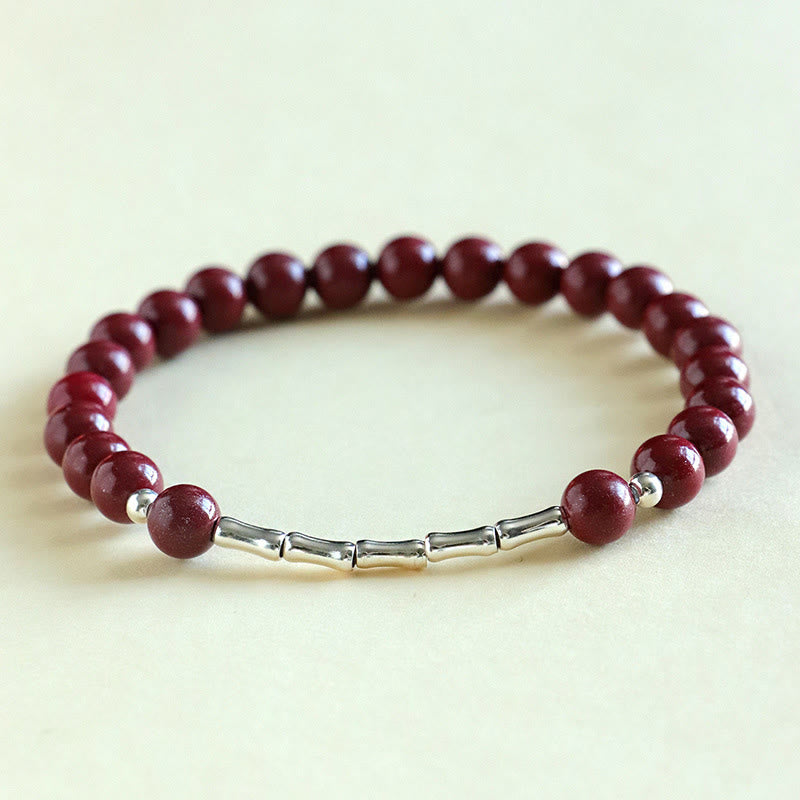 Wear FengShui Cinnabar 925 Sterling Silver Calm Concentration Bracelet