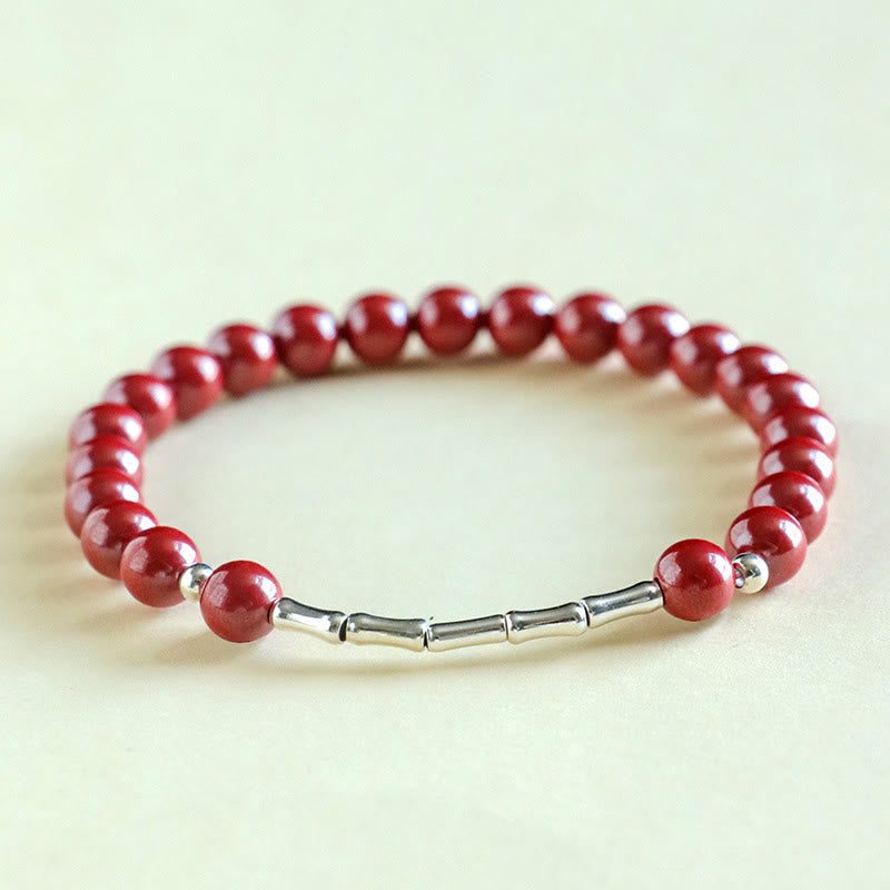 Wear FengShui Cinnabar 925 Sterling Silver Calm Concentration Bracelet
