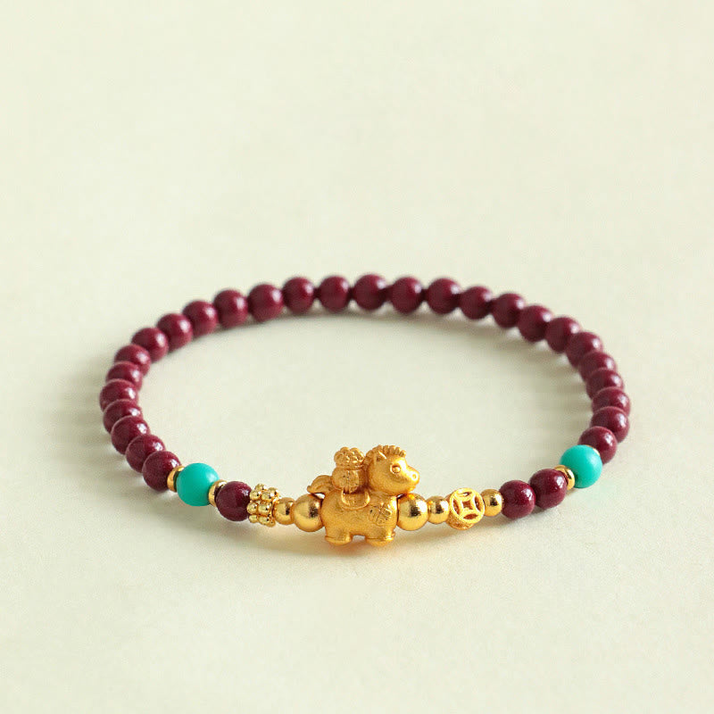 Wear FengShui Year Of The Horse Fu Character Cinnabar Calm Bracelet