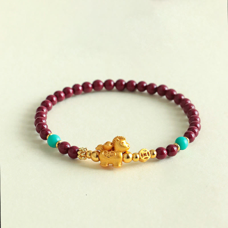 Wear FengShui Year Of The Horse Fu Character Cinnabar Calm Bracelet