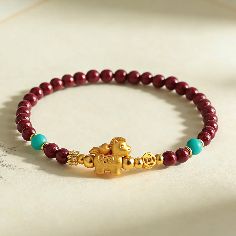 Wear FengShui Year Of The Horse Fu Character Cinnabar Calm Bracelet