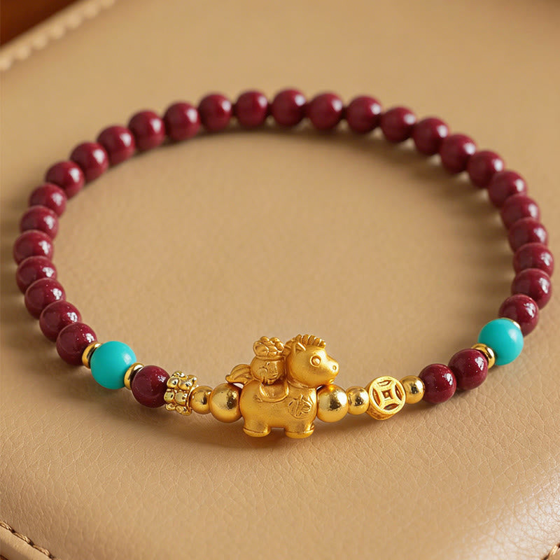 Wear FengShui Year Of The Horse Fu Character Cinnabar Calm Bracelet