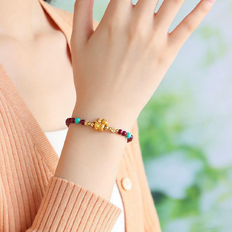 Wear FengShui Year Of The Horse Fu Character Cinnabar Calm Bracelet