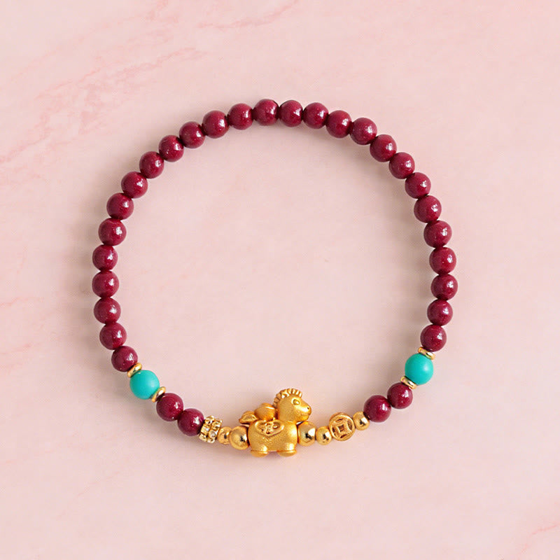 Wear FengShui Year Of The Horse Fu Character Cinnabar Calm Bracelet
