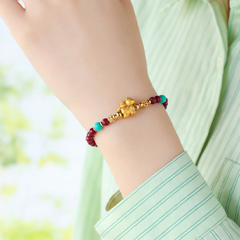 Wear FengShui Year Of The Horse Fu Character Cinnabar Calm Bracelet