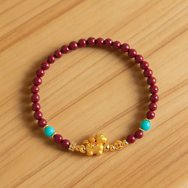 Wear FengShui Year Of The Horse Fu Character Cinnabar Calm Bracelet