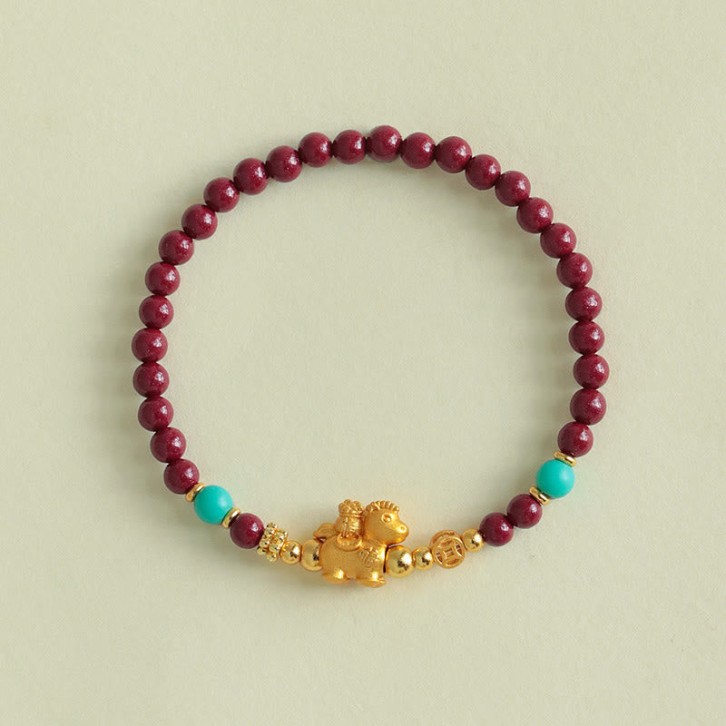 Wear FengShui Year Of The Horse Fu Character Cinnabar Calm Bracelet