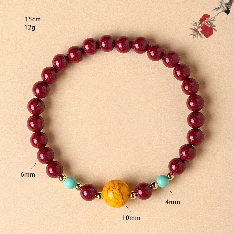 Wear FengShui Cinnabar Turquoise Keep Away Evil Spirits Bracelet