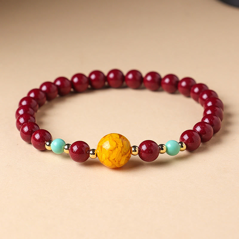Wear FengShui Cinnabar Turquoise Keep Away Evil Spirits Bracelet