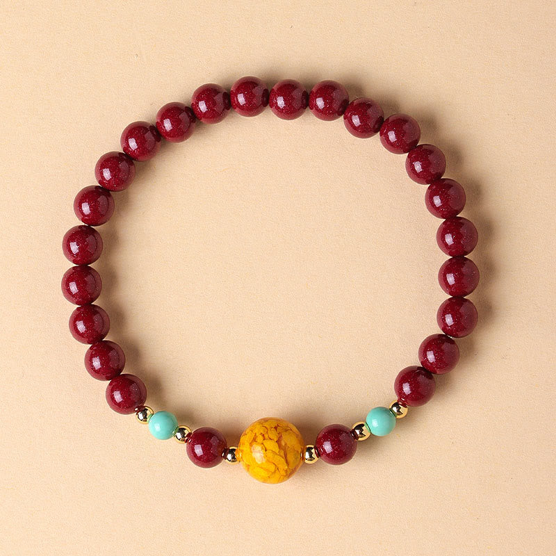 Wear FengShui Cinnabar Turquoise Keep Away Evil Spirits Bracelet
