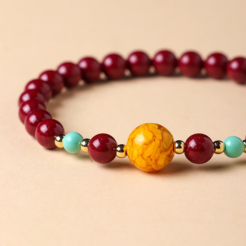 Wear FengShui Cinnabar Turquoise Keep Away Evil Spirits Bracelet