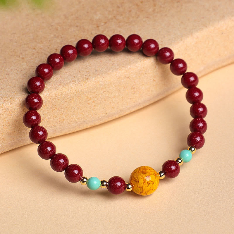 Wear FengShui Cinnabar Turquoise Keep Away Evil Spirits Bracelet