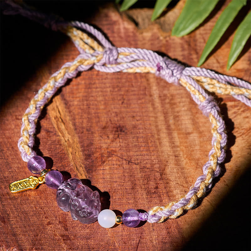 Wear FengShui Amethyst Pixiu Balance Lucky Bracelet