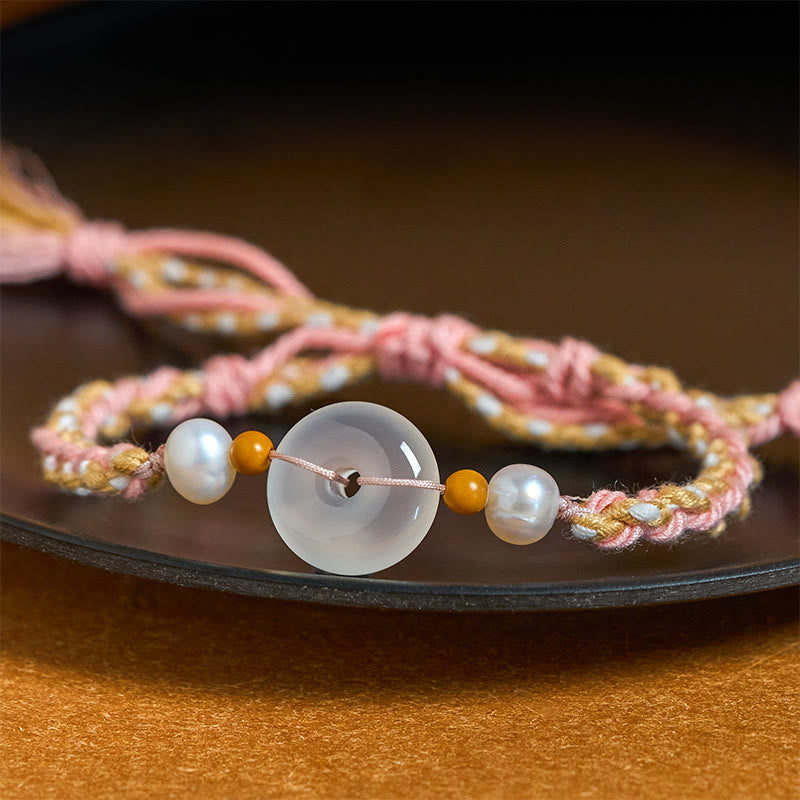 Wear FengShui Chalcedony Peace Buckle Positive Bracelet
