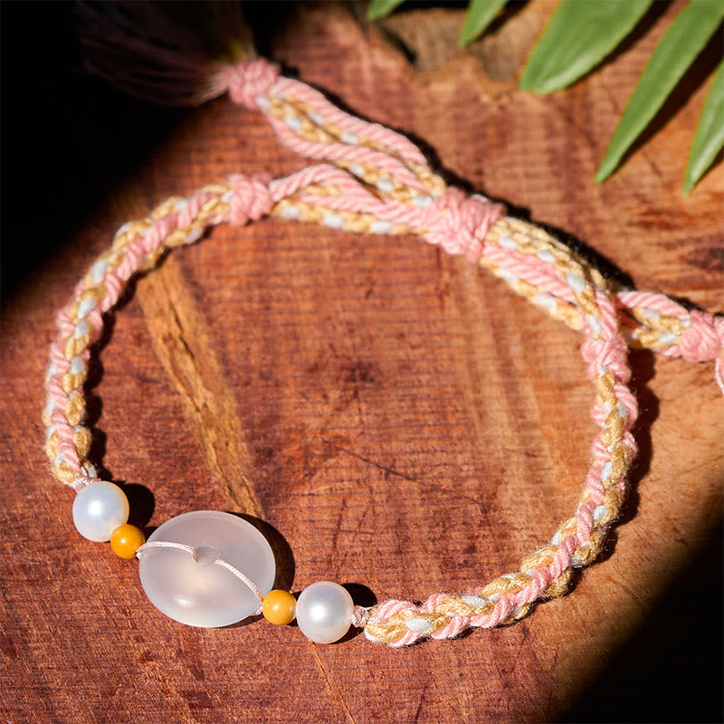 Wear FengShui Chalcedony Peace Buckle Positive Bracelet