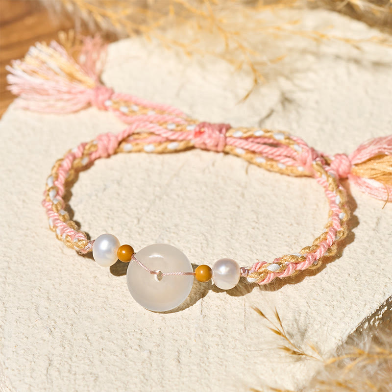 Wear FengShui Chalcedony Peace Buckle Positive Bracelet