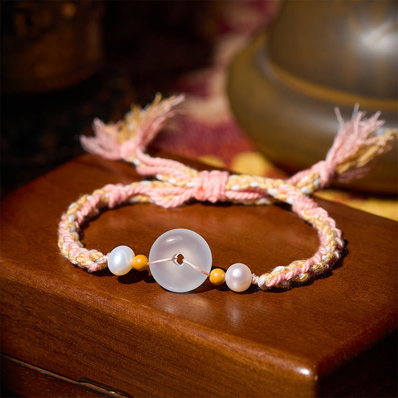 Wear FengShui Chalcedony Peace Buckle Positive Bracelet