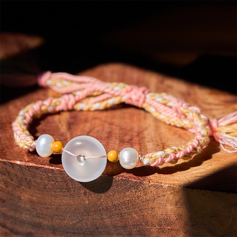 Wear FengShui Chalcedony Peace Buckle Positive Bracelet