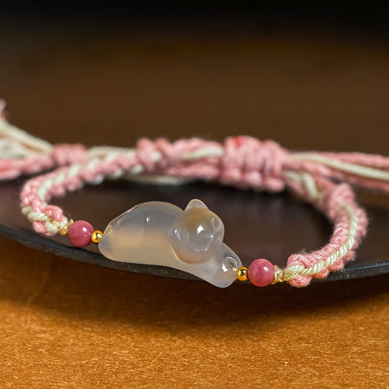 Wear FengShui Chalcedony Cat Positive Harmony Bracelet