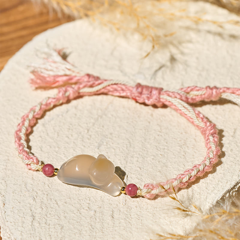 Wear FengShui Chalcedony Cat Positive Harmony Bracelet