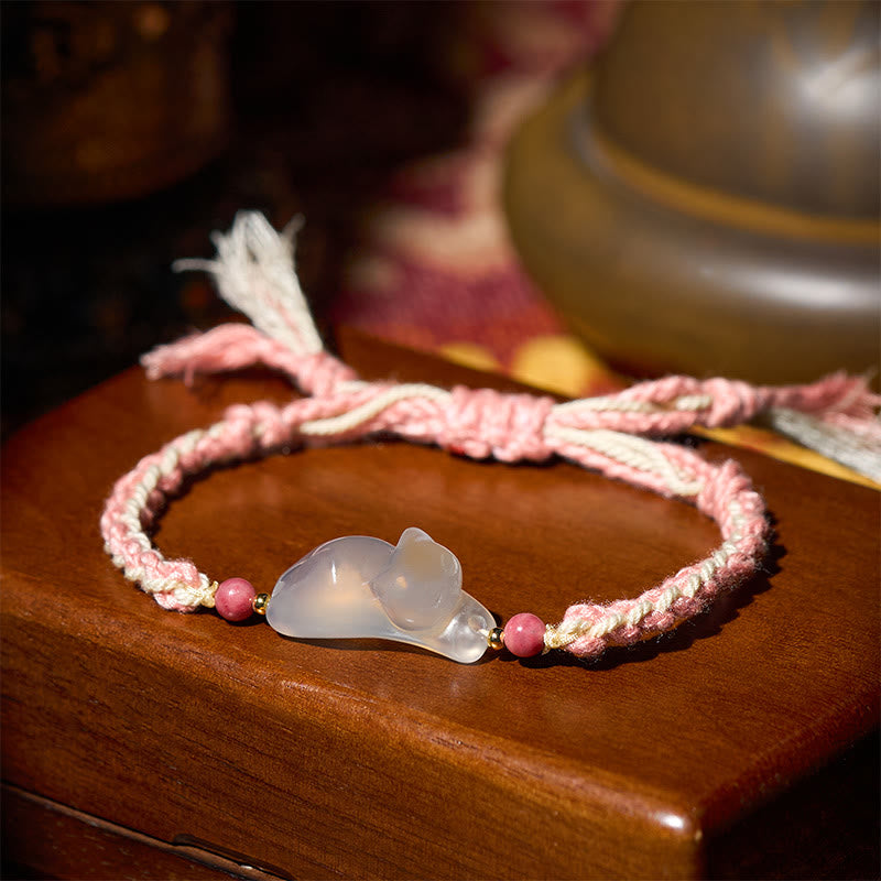 Wear FengShui Chalcedony Cat Positive Harmony Bracelet