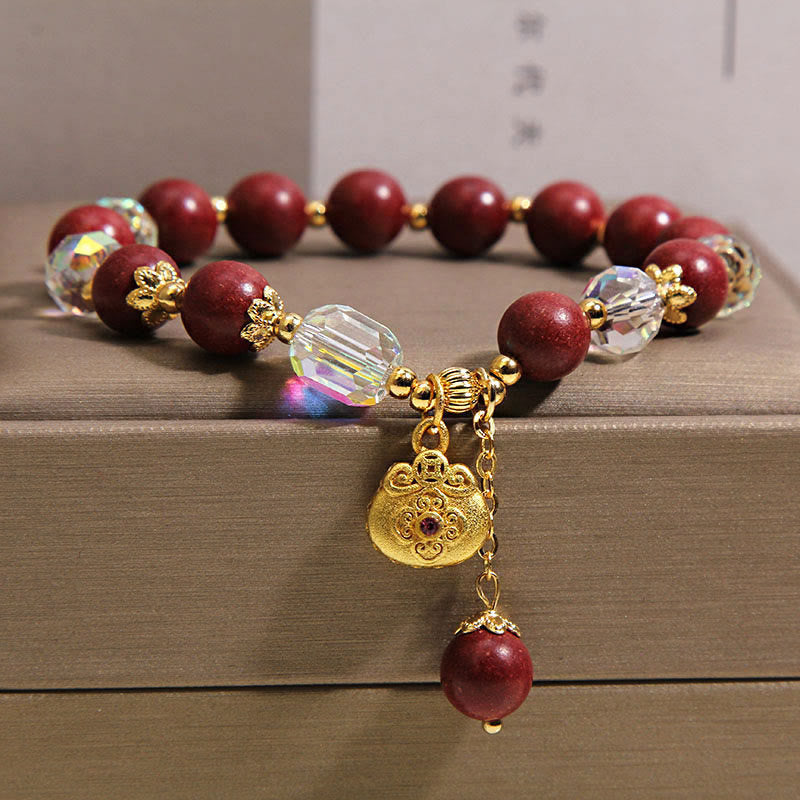 Wear FengShui Sandalwood Lucky Bag Charm Healing Bracelet